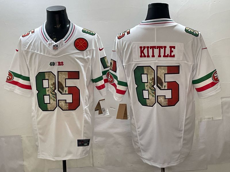 Men 2026 San Francisco 49ers #85 Kittle White three generations Nike Limited NFL Jersey style 007